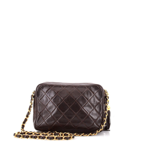 Vintage Diamond CC Flap Pocket Camera Bag Quilted Lambskin Small