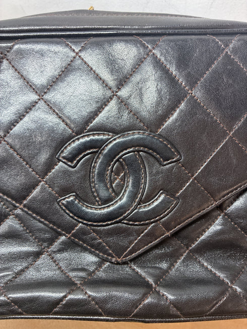 Vintage Diamond CC Flap Pocket Camera Bag Quilted Lambskin Small