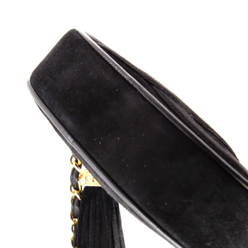 Vintage Oval CC Tassel Crossbody Bag Suede Mini
