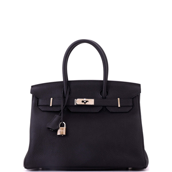 Birkin Handbag Noir Togo with Palladium Hardware 30