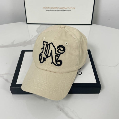 Palm Angels hats flame alphabet palm tree embroidered distressed baseball cap