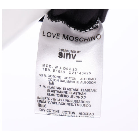 Women's Love Moschino Graphic Print Puffed Sleeve T-Shirt in Black Cotton