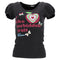 Women's Love Moschino Graphic Print Puffed Sleeve T-Shirt in Black Cotton