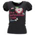 Women's Love Moschino Graphic Print Puffed Sleeve T-Shirt in Black Cotton