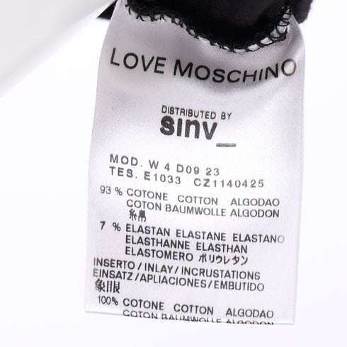 Women's Love Moschino Graphic Print Puffed Sleeve T-Shirt in Black Cotton