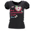 Women's Love Moschino Graphic Print Puffed Sleeve T-Shirt in Black Cotton
