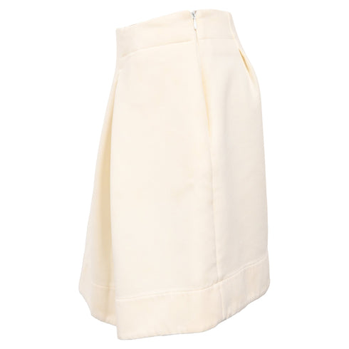 Women's Jil Sander Pleated Mini A-Line Skirt in Viscose