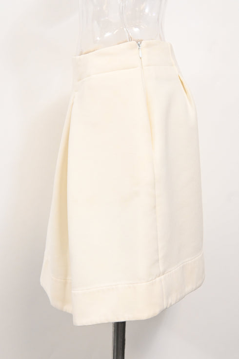 Women's Jil Sander Pleated Mini A-Line Skirt in Viscose