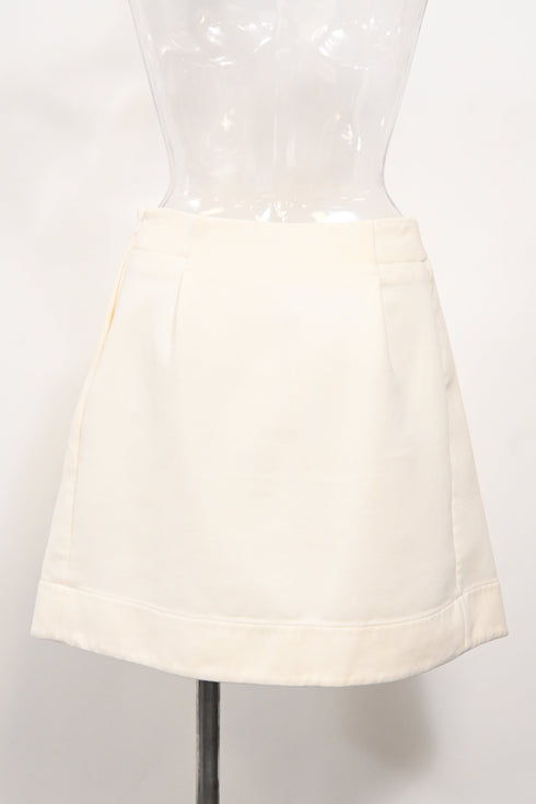 Women's Jil Sander Pleated Mini A-Line Skirt in Viscose