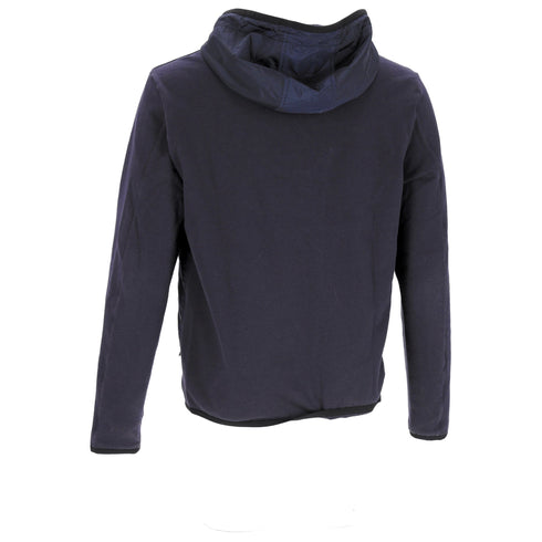 Men's Prada Zipped Hoodie in Navy Blue Cotton and Nylon