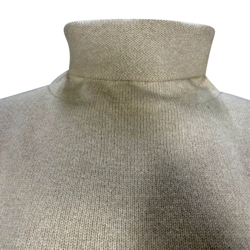 Women's The Row Knitted Turtleneck Sleeveless Sweater in Beige Cashmere