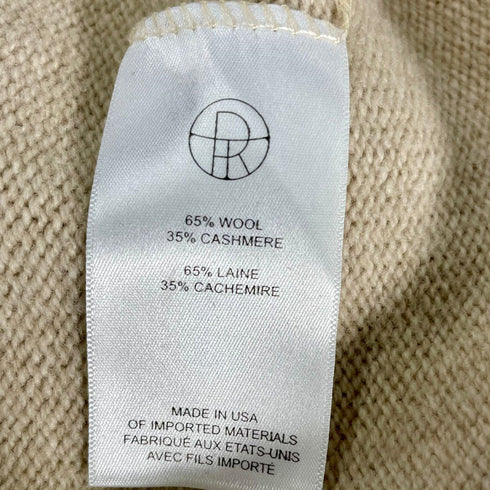 Women's The Row Knitted Turtleneck Sleeveless Sweater in Beige Cashmere
