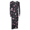 Women's Reformation Floral Print Long Sleeve Midi Dress in Black Silk