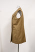 Women's Joseph Double-Breasted Sleeveless Vest in Brown Linen