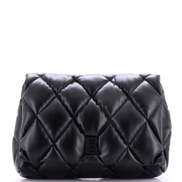 Touch Clutch Quilted Puffy Leather Large