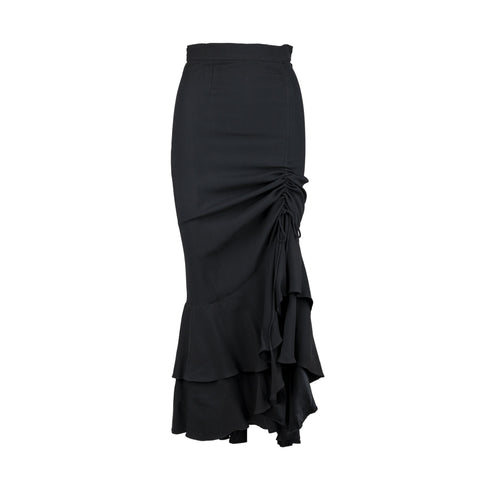 Women's Moschino Couture Layered Ruched Long Skirt - '90s