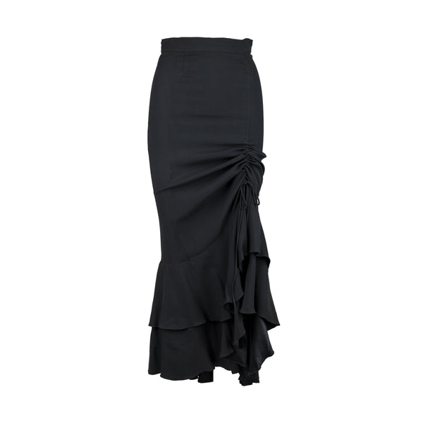 Women's Moschino Couture Layered Ruched Long Skirt - '90s