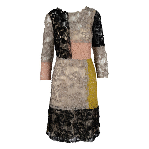 Women's Moschino Cheap and Chic Colorblock Lace Dress - '10s
