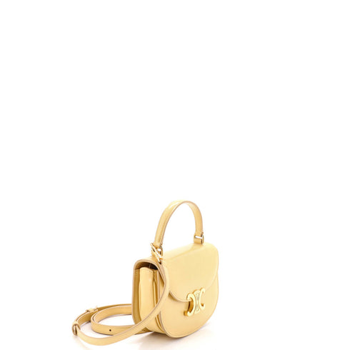 Triomphe Besace Clea Top Handle Flap Bag Leather Mini
