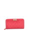 Label Click Zip Around Wallet Quilted Calfskin Long