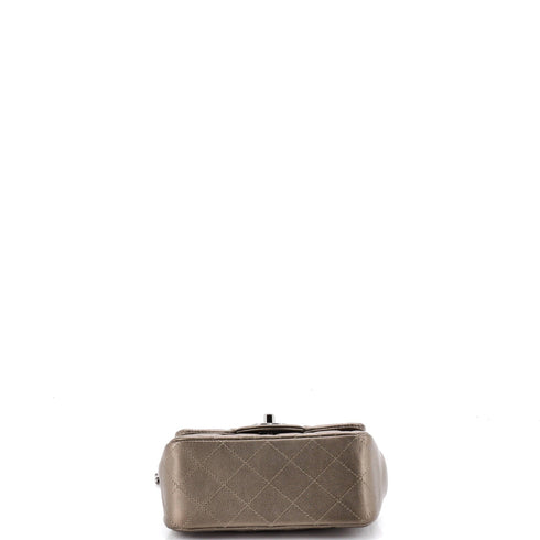 Square Classic Single Flap Bag Quilted Caviar Mini