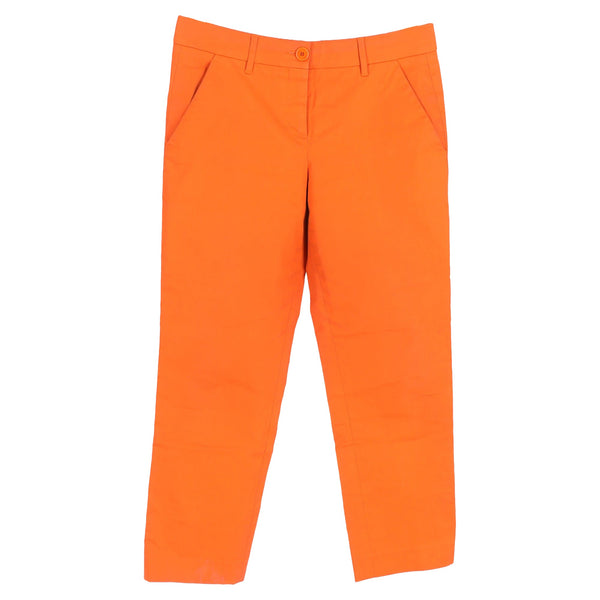 Women's Etro Straight Leg Trousers in Orange Cotton