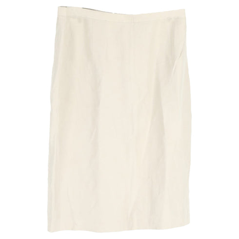 Women's Giorgio Armani Mini Pencil Skirt in White Linen