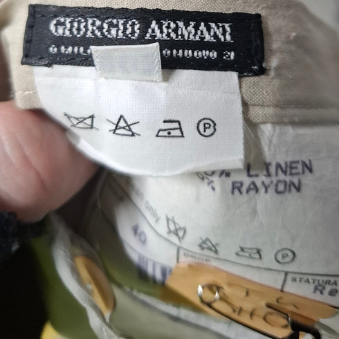 Women's Giorgio Armani Mini Pencil Skirt in White Linen