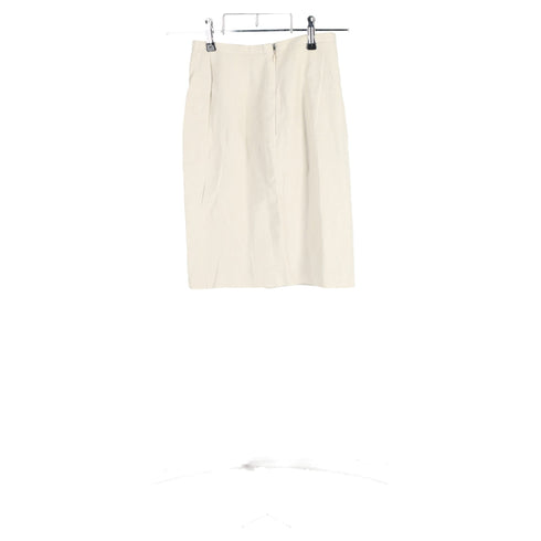 Women's Giorgio Armani Mini Pencil Skirt in White Linen