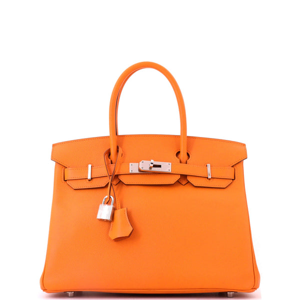 Birkin Handbag Orange H Epsom with Palladium Hardware 30
