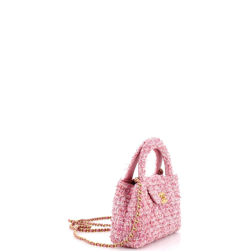 Kelly Top Handle Shopping Bag Quilted Tweed Mini