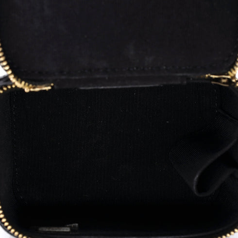 Classic Pearl Vanity Case with Chain Quilted Caviar Mini