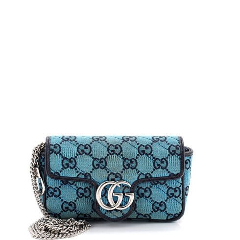 GG Marmont Flap Bag Diagonal Quilted GG Canvas Super Mini