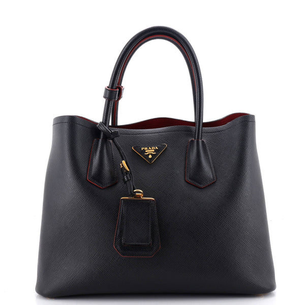 Cuir Double Tote Saffiano Leather Medium