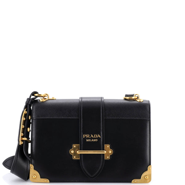 Cahier Crossbody Bag Leather and Saffiano Leather Large