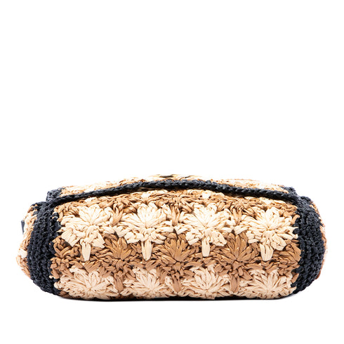 GG Marmont Flap Bag Raffia Small