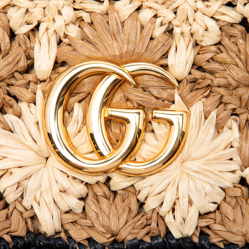 GG Marmont Flap Bag Raffia Small