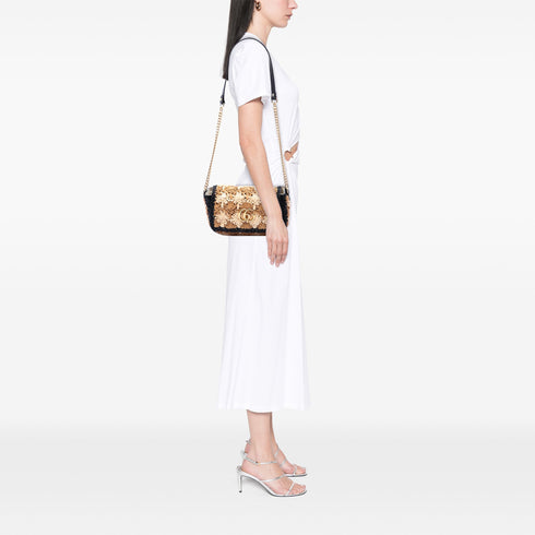 GG Marmont Flap Bag Raffia Small
