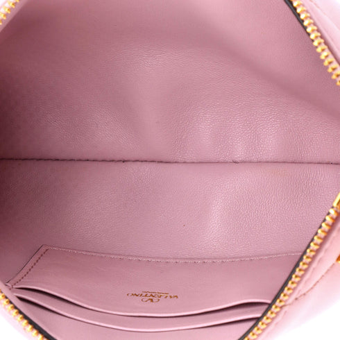 Roman Stud Zip Pochette Quilted Leather Mini