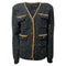 Women's Self-Portrait Embellished Single-Breasted Tweed Jacket in Black Polyester