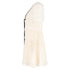 Women's Self-Portrait Pleated Lace-Detail Mini Short Sleeve dress in Cream Polyester