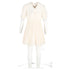 Women's Self-Portrait Pleated Lace-Detail Mini Short Sleeve dress in Cream Polyester
