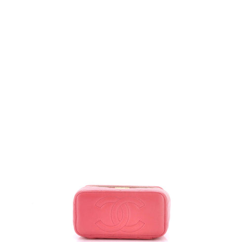 All Slide Long Vanity Case with Chain Quilted Lambskin Small