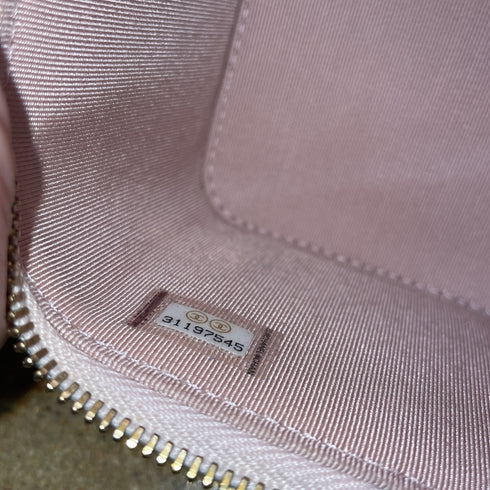 Classic Pearl Vanity Case with Chain Quilted Caviar Mini