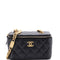 Coco Enamel Strap Vanity Case with Chain Quilted Lambskin Small