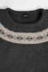 Men's Jil Sander Knitted Chest Pattern Detail Crewneck Sweater in Grey Wool