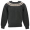 Men's Jil Sander Knitted Chest Pattern Detail Crewneck Sweater in Grey Wool