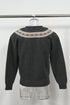 Men's Jil Sander Knitted Chest Pattern Detail Crewneck Sweater in Grey Wool