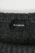 Men's Jil Sander Knitted Chest Pattern Detail Crewneck Sweater in Grey Wool