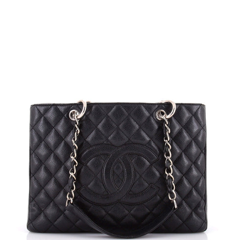 Grand Shopping Tote Quilted Caviar
